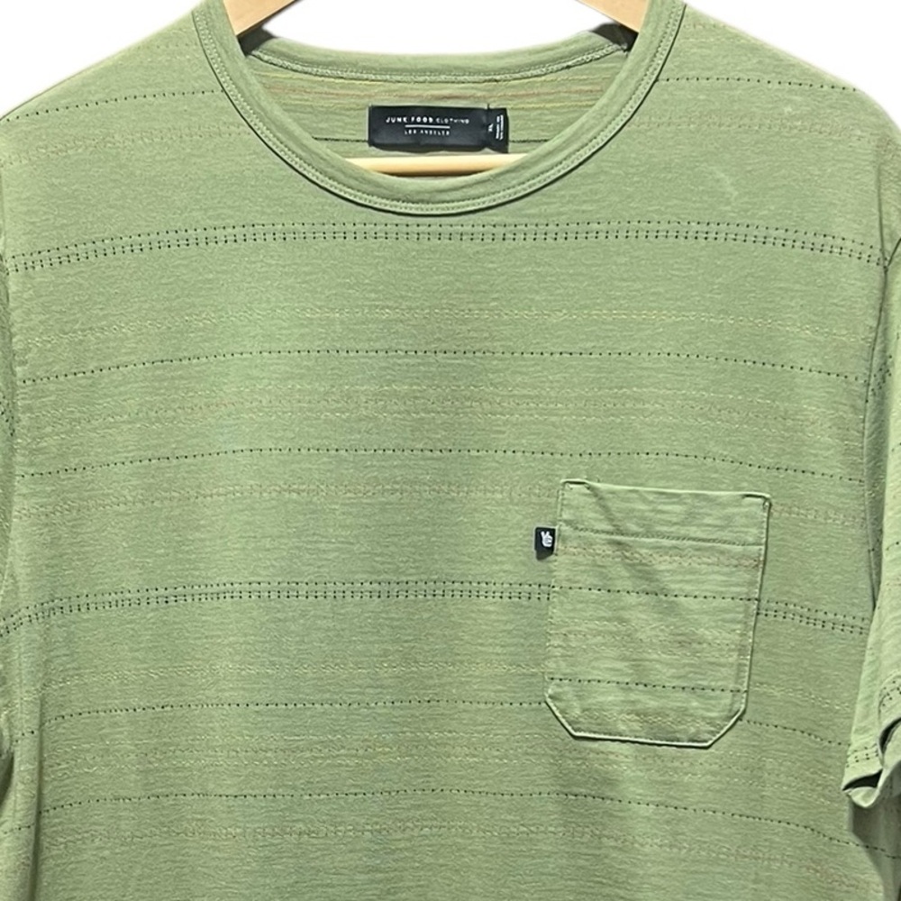 Junk Food Men's Green Striped Shor Sleeve Tee Shirt Size XL - Picture 5 of 13
